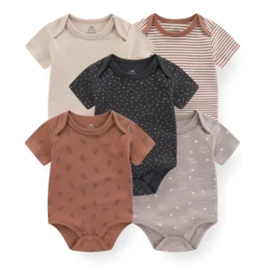 5 Pcs/Lot Four Seasons Short Sleeve Baby Onesies