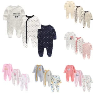 3 Pcs Autumn Winter  Long Sleeve Baby Romper