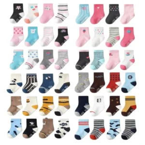 12 Pairs Cotton Toddler Rubber Slip-Resistant Floor Socks